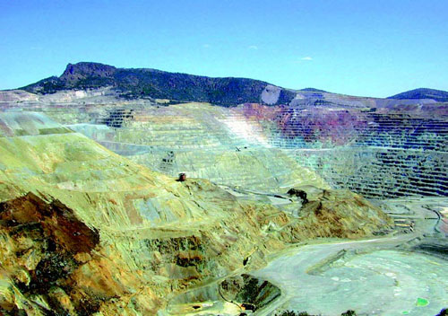 Open pit copper mine in the US