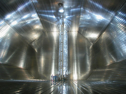 Inside the tank of a gas carrier