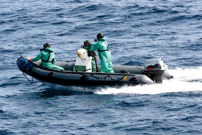 Response team at sea